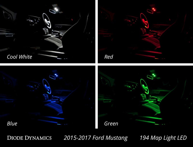 Diode Dynamics Cool White LED interior bulb pack compatible with Ford Mustang 2015-2017, Stage 1 - Image 3